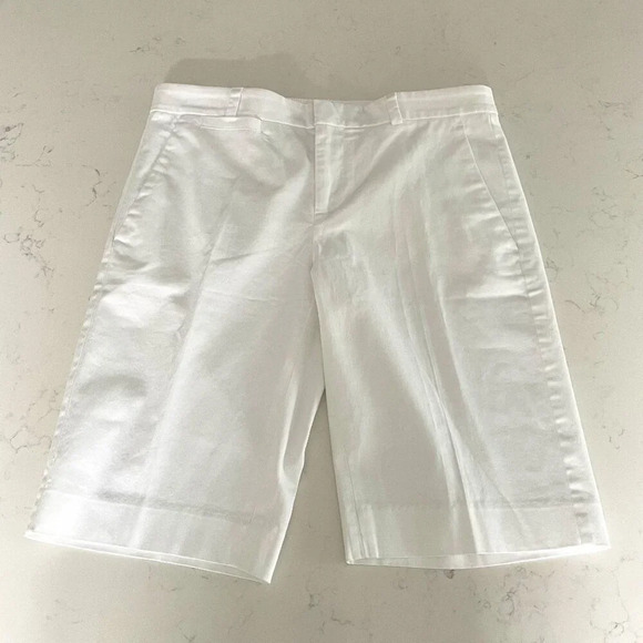 Banana Republic Avalon 5 Pocket Flat Frt Cotton 10" Bermuda Shorts Wht Sz 0 NWT - Picture 1 of 12